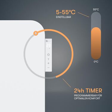 Інфрачервовий обігрівач BR Bringer 450W з Wi-Fi, термостатом та пультом, для дому та офісу (білий)