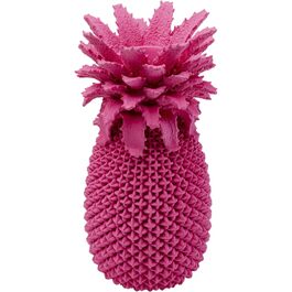 Ваза Kare Design Ananas Рожева, Ручна Розпис, 30x15x15 см - Декоративна ваза для квітів у вітальню, на полицю, Екзотичний декор