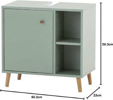 Шафа під умивальник Schildmeyer Bjarne 153169, 60,2 x 33 x 59,3 см, колір фісташковий