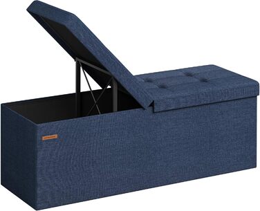 Скриня-лавка SONGMICS з місцем для зберігання, складана, 110×38×38 см, кришка на петлях, до 300 кг, для передпокою, вітальні, спальні, попелясто-сіра LSF71G