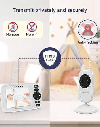 Відеоняня HelloBaby HB2438-2 з 2 камерами, 3.2