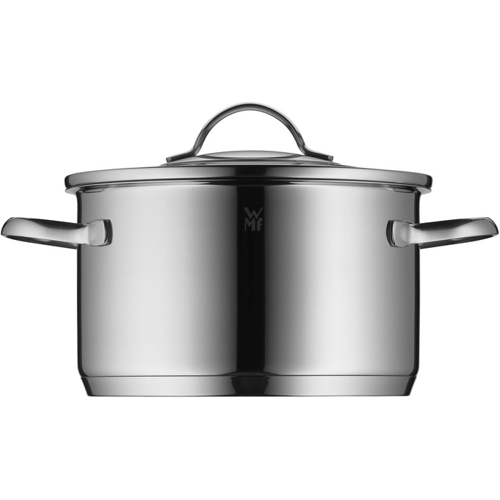 Каструля WMF Aparto 20 см з кришкою зі скла, 2.6 л, нержавіюча сталь Cromargan, для індукційних плит