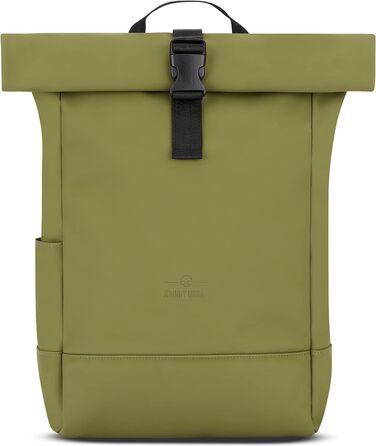 Рюкзак Johnny Urban Harvey Medium ролтоп, 15 л, водостійкий, оливковий, з відділенням для ноутбука, універсальний для міста, роботи, навчання, матове PU-покриття
