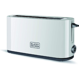 Тостер Black+Decker BXTO1001E, 1000 Вт, білий, з великим екстрадовгим слотом, 7 режимів підсмажування, функція High-Lift, зупинка, змотування кабелю