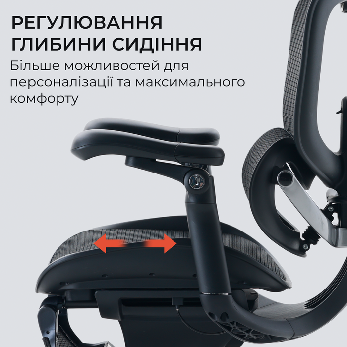 Крісло офісне Sihoo C300 PRO V2 Black з підставкою для ніг
