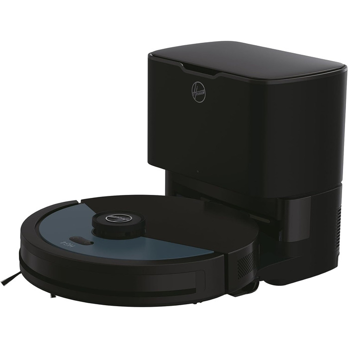 Робот-пилосос Hoover HG4 з функцією вологого прибирання, автоматичною станцією для збору пилу, потужністю 4000 Па, лазерною навігацією, керуванням через додаток, сенсором перешкод і функцією самостійного повернення на станцію, модель HG450HP
