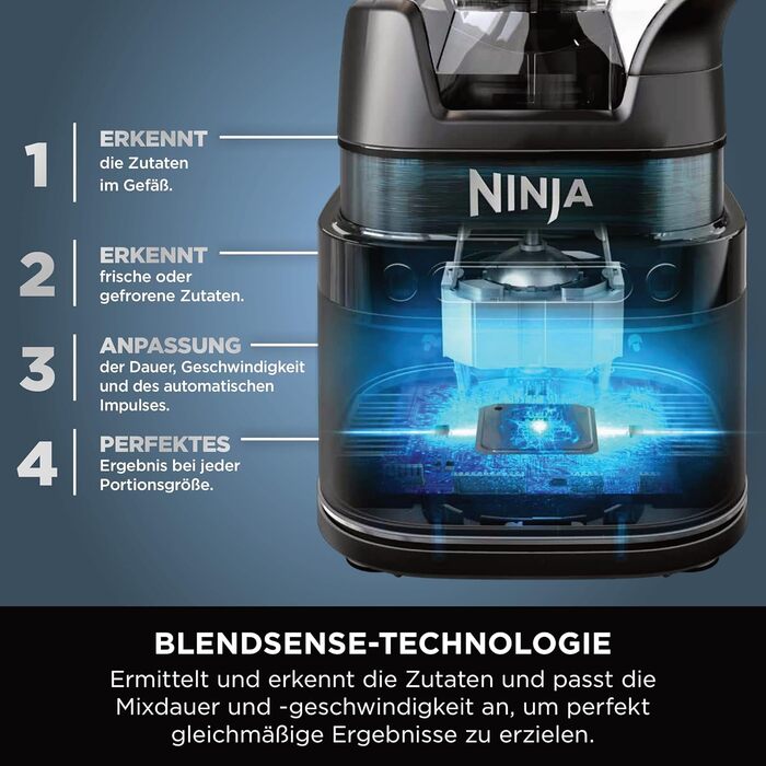 Блендер-чопер Ninja 3-в-1 Detect Power Pro (1200W), чорний, Stone Gold, TB401EUSTGD