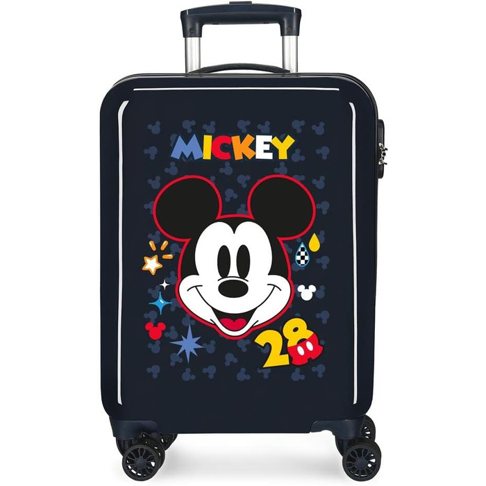 Дитяча валіза Disney Mickey, синя, 38x55x20 см, ABS, 34 л, 4 колеса, ручна поклажа