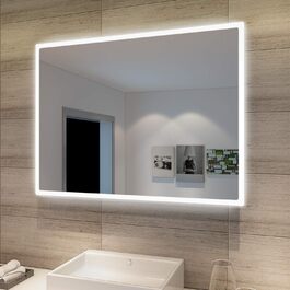 Дзеркало для ванної кімнати SONNI з підсвічуванням 80x60 см, IP44, холодне біле світло
