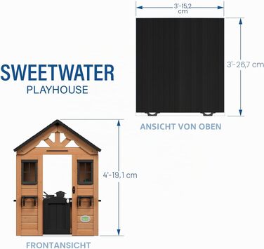 Дитячий дерев'яний будиночок для ігор Backyard Discovery Sweetwater – ігровий комплекс для саду з аксесуарами (коричнево-червоно-коричневий)
