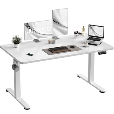 Електричний регульований стіл JUMMICO Standing Desk 130x60 см (білий) з функцією пам'яті