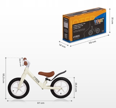 Дитячий біговел TOYZ INTER Mint для дітей 3–6 років, з регульованим сидінням