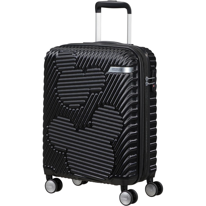 Дорожня валіза American Tourister Mickey Clouds, розмір S, розширювана, 55 см, 38/45 л, чорна з принтом Міккі Мауса, ручна поклажа, на колесах