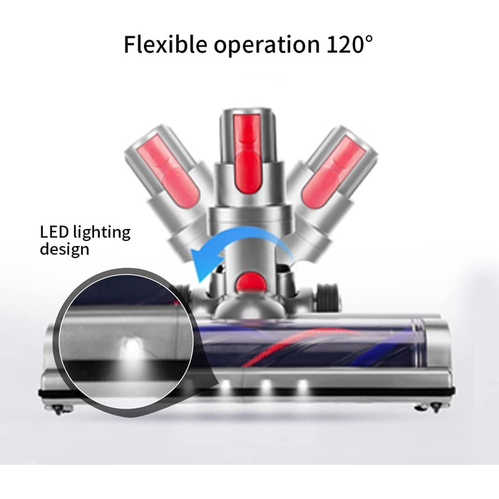 Насадка-щітка KENVOR з LED для Dyson V7/V8/V10/V11/V15, підлога, килими, прямий привід