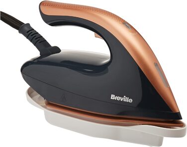 Парова праска-станція Breville PressXpress soleTEMP 2600 Вт, постійна подача пари 115 г/хв, багатонаправлена підошва, знімний резервуар 1,7 л, сіра з рожевим золотом