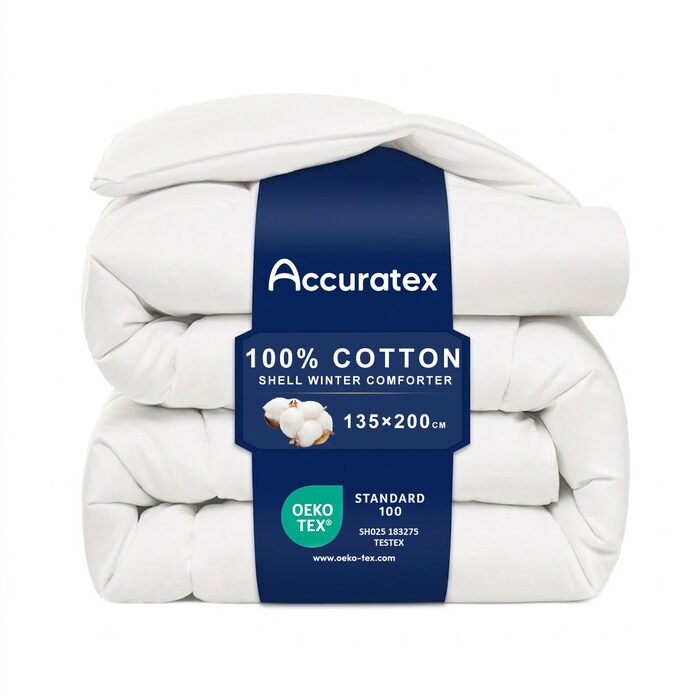 Зимова ковдра ACCURATEX 135×200 см, щільність 450 г/м², чохол зі 100% бавовни, тепла