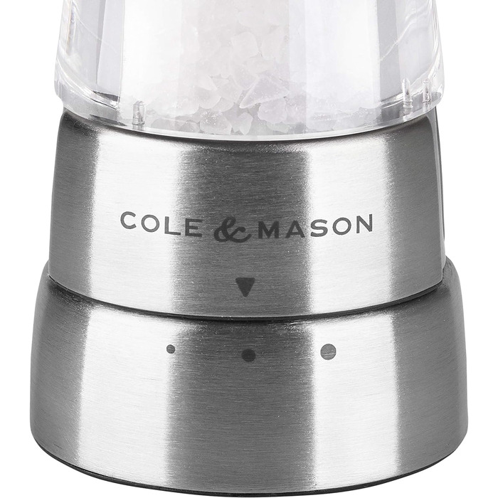 Млинниця для солі Cole & Mason Derwent Precision+, акрилова з регульованим сталевим механізмом, 190 мм