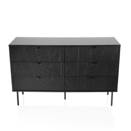 Тумба під TV/білизна KARBY S 120x40x75 см, 6 висувних ящиків, чорний колір, hjh LIVING
