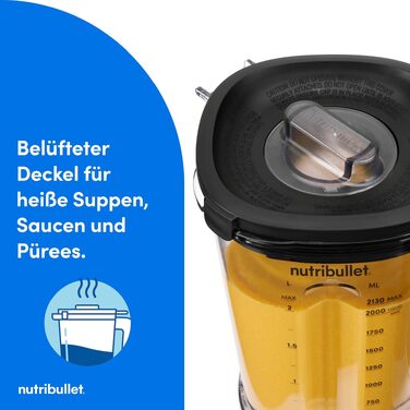 Стаціонарний блендер Nutribullet SmartSense Mixer Combo NBF550DG, 1500Вт, з чашею 1.9л та стаканами 700/900мл, 5 швидкостей, пульсаційний режим, чорний