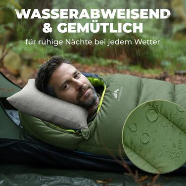 Ультралегкий спальний мішок-кокон на 3 сезони (літо, зима) для кемпінгу та хайкінгу, 210x75 см, компактний, колір зелений