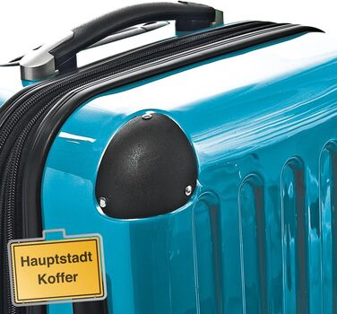 Набір валіз HAUPTSTADTKOFFER Alex із жорстким глянцевим корпусом (S, M, L), 235 л, синьо-жовтий