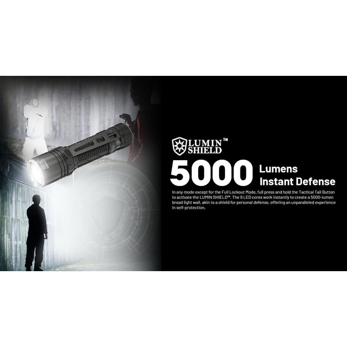 Ліхтарик Nitecore EDC35, надяскравий, 5000 люмен, потужний EDC ліхтар, акумулятор 21700 Li-Ion, зарядка USB-C, чорний