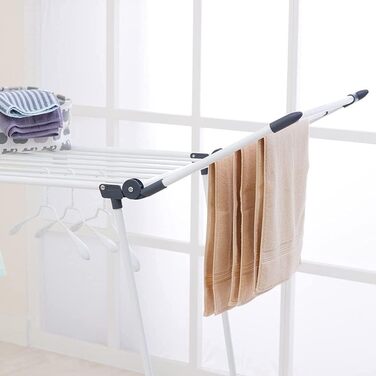 Meisterhome® Стійка сушарка для білизни з крилами, підвищена стійкість, для довгих речей, для дому та вулиці, 19 м, чорна