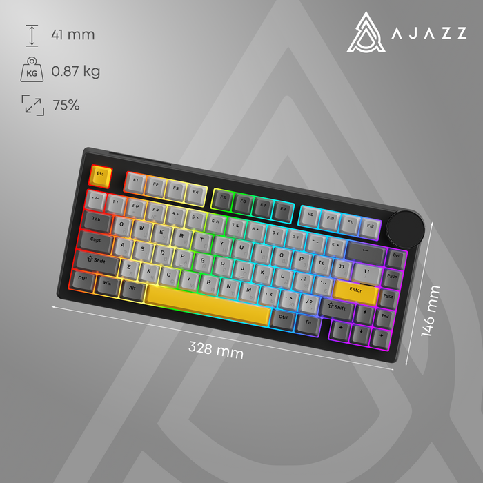 Бездротова механічна клавіатура Ajazz AK820 V2 Coconut Flake Switch (AK820-V2-CF-PWB)