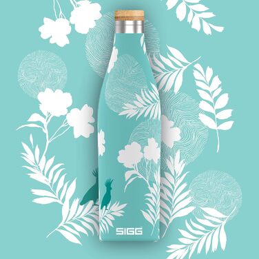Термос-бутилка SIGG Meridian Sumatra Birds 0.5 л, нержавійка, бамбукова кришка, герметична, BPA-free