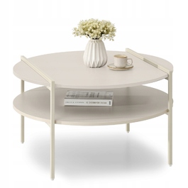 Журнальний стіл Mebel-Partner круглий, 80 x 80 x 45 см, кремовий