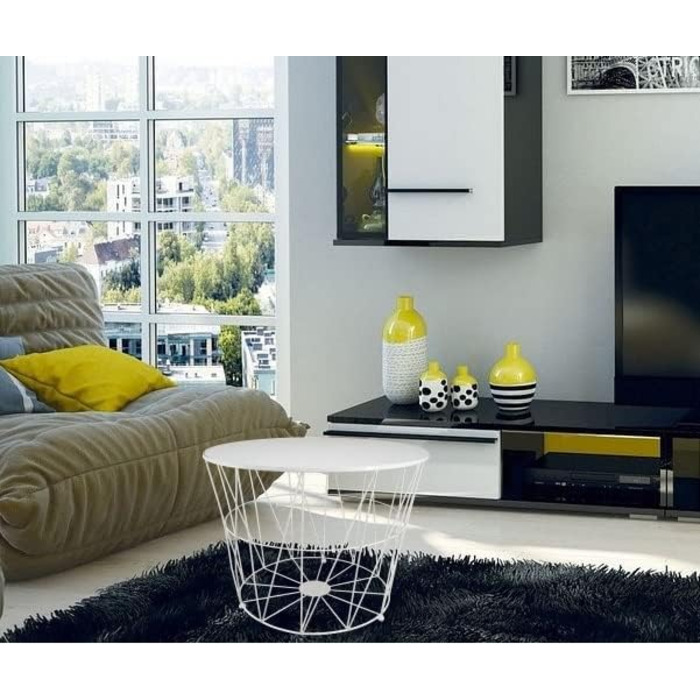 Журнальний стіл PrimoLiving Design XL, білий металевий кошик з дерев'яною кришкою, 50x40 см, стіл з місцем для зберігання, сучасний декор