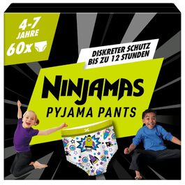 Нічні підгузки-трусики Ninjamas Raumschiff для дітей 4-7 років (17-30 кг), 60 шт, максимальний захист від протікань