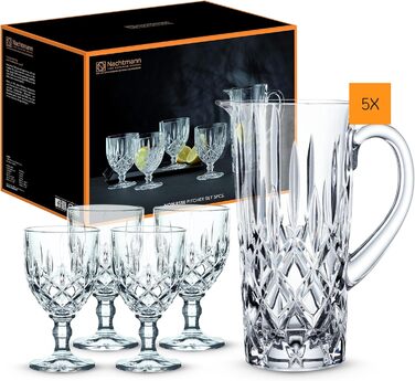 Набір скляного посуду Nachtmann Noblesse (1 кріг + 4 склянки), 1190 мл, кришталеве скло, Made in Germany