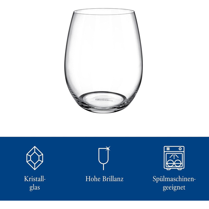 Набір склянок для води Villeroy & Boch Entree, 250 мл, прозоре кришталеве скло, 4 шт.