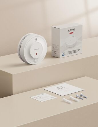 X-Sense Покращений димовий сповіщувач з батареєю на 10 років, фотоелектричний сенсор, сертифікований EN14604, SD2J0AX, набір 10 шт. Білий