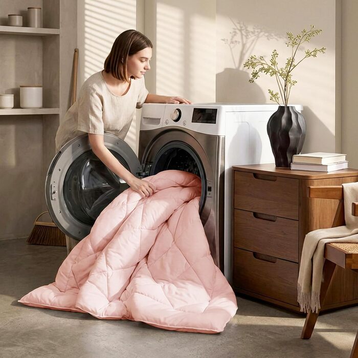 Всесезонна ковдра CozyLux 155x220 см, колір Blush Pink (ніжно-рожевий)
