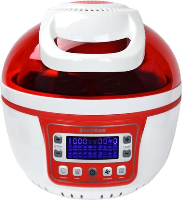 Аерофритюрниця Syntrox Germany Turbo 10 л, LED-дисплей, до 250°C, без олії, червона