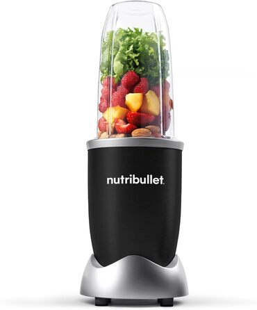 Смузі-блендер Nutribullet Pro 900 Вт, компактний, з чашею 700 мл, електричний міксер для смузі, чорний, легке очищення