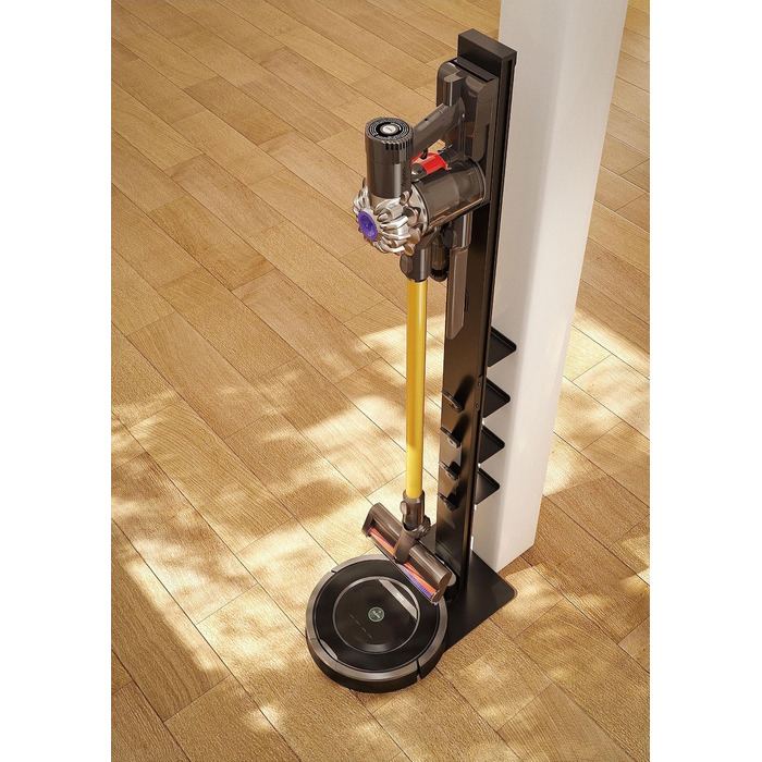 Алюмінієва підставка Mount Plus HAB2-HS для бездротових пилососів Dyson V15, V12, V11, V10, V8, V7, V6 та роботів-пилососів, з 8 тримачами для аксесуарів