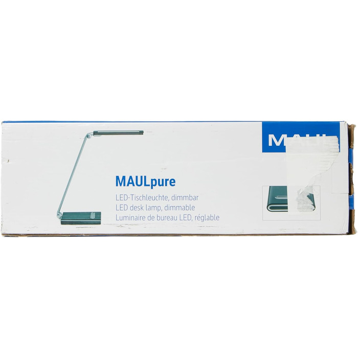 Світлодіодна настільна лампа Maul Maulpure, димована, офісна, денне світло, USB зарядка для смартфона/годинника, 7-ступінчастий димер, сенсорне керування, срібляста