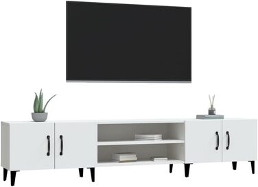 TV-тумба vidaXL біла 180x31,5x40 см з ДСП, сучасна меблі для вітальні