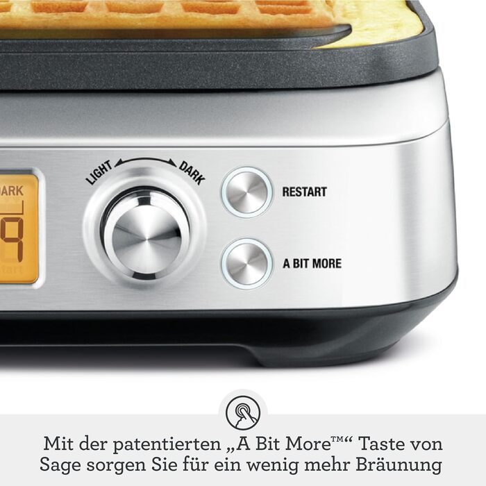 Електрична вафельниця Sage The Smart Waffle Pro з нержавіючої сталі