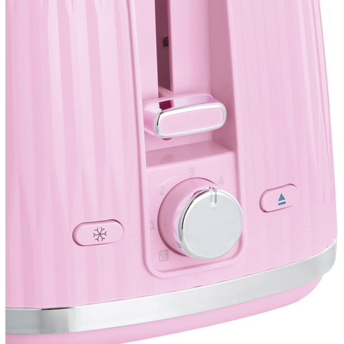 Тостер Russell Hobbs Eden для 2 скибок, рожевий - 6 режимів підсмажування, розморожування, підігрів, підйом, лоток для крихт, тримач для булочок