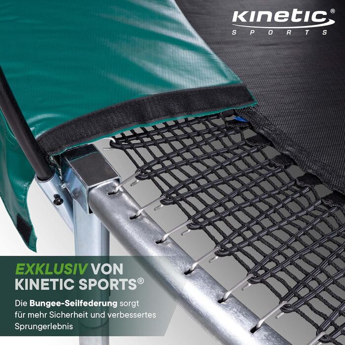 Батут KINETIC SPORTS без пружин 'Bungee Safety Elite' Ø 305 см, зелений - для дітей та дорослих, AirMAXX, вуличний, тихий
