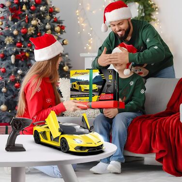 Радіокерований автомобіль Lamborghini 2.4GHz, офіційна ліцензія, жовтий колір - іграшка для хлопчиків та дівчаток, подарунок на день народження