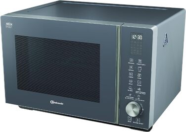 Мікрохвильова піч Bauknecht MF 259 SG 25 л, сріблясто-сіра, без тарілки, з грилем, конвекцією, пароваркою, Crisp Fry, спеціальні програми, автоматичне очищення