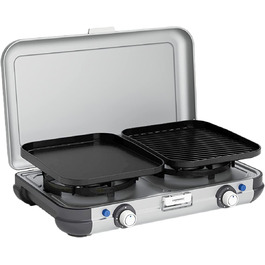 Газовий набір Campingaz 2 Grill & Go CV - плитка з 2 конфорками, для кемпінгу, з використанням газових картриджів, 3.6 Вт