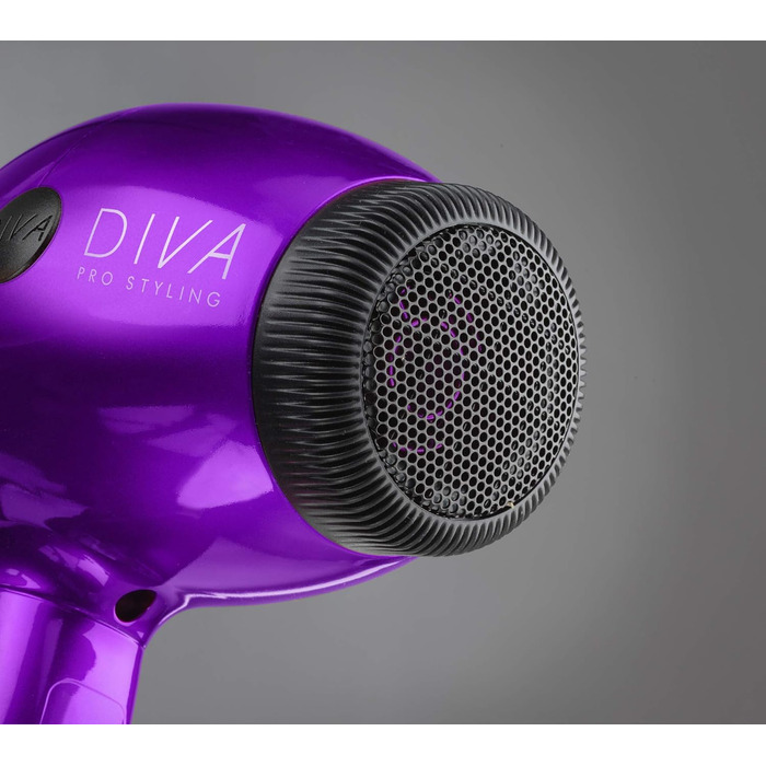 Фен для волосся DIVA Pro Styling Ultima 5000 Pro, 2200 Вт, 4 режими нагріву, 2 швидкості, функція холодного повітря, фіолетовий