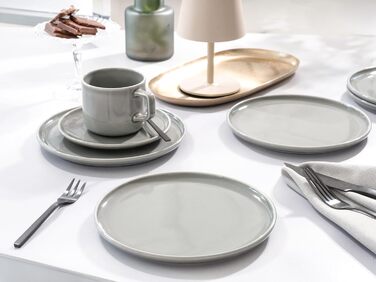 Набір посуду CreaTable Chef Collection 18 предметів (6 персон), серія Grey, порцеляна, для кави, сумісно з мийною машиною та мікрохвильовкою, Made in Europe