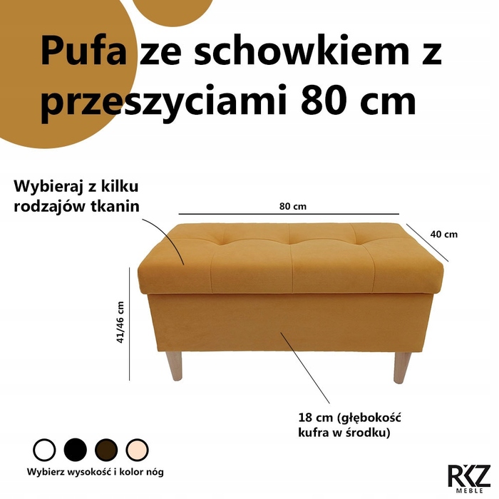 Оббитий пуф Rkz-meble, багатоколірний